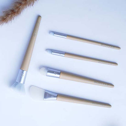 EcoTools #3218 Elements Hydro-Glow Kit - 5-Piece Brush Set for Hygienic, Hands-Free Skincare Application