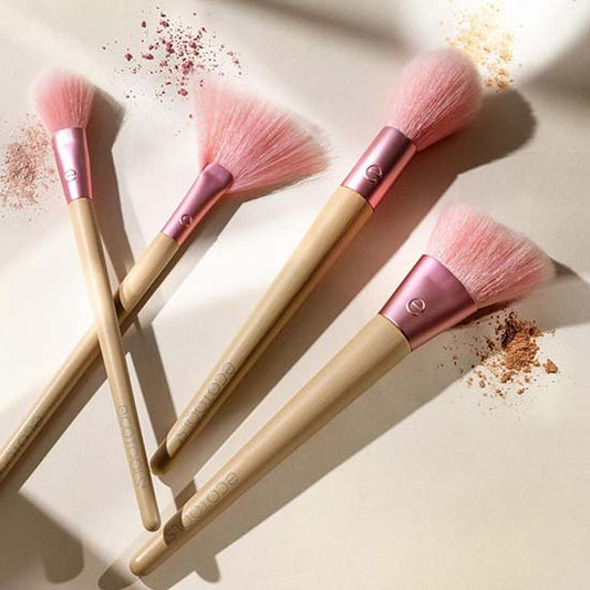 EcoTools #3217 Elements Wind-Kissed Finish Kit - 4-Piece Brush Set for Sculpted Glow & Natural Flush