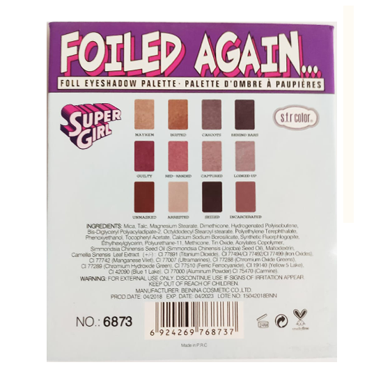 The Balm Cosmetics FOILED AGAIN Foil Eyeshadow Palette 12 Colors NIB Authentic