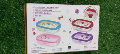 Hello kitty air tight food container 800ml capacity borosilicate glass 0° to 180° temperature tolerance  Food grade material  microwave and oven safe