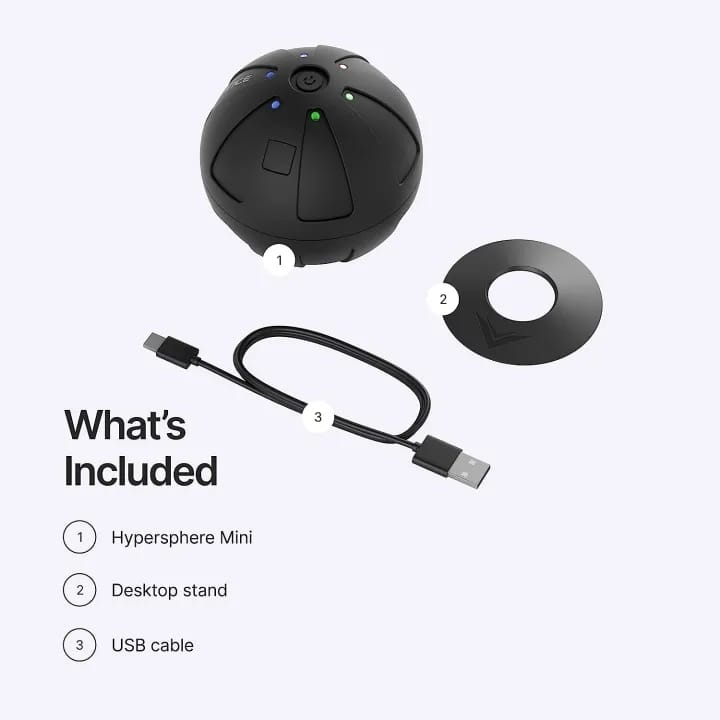 Hypérice Hypersphere Mini - Vibratįng Massage Ball for Muścle Recovery, Myòfascial Release and Soreness Relief - Portable Fitness Massager, Perfect for use at The Gym, or at Home