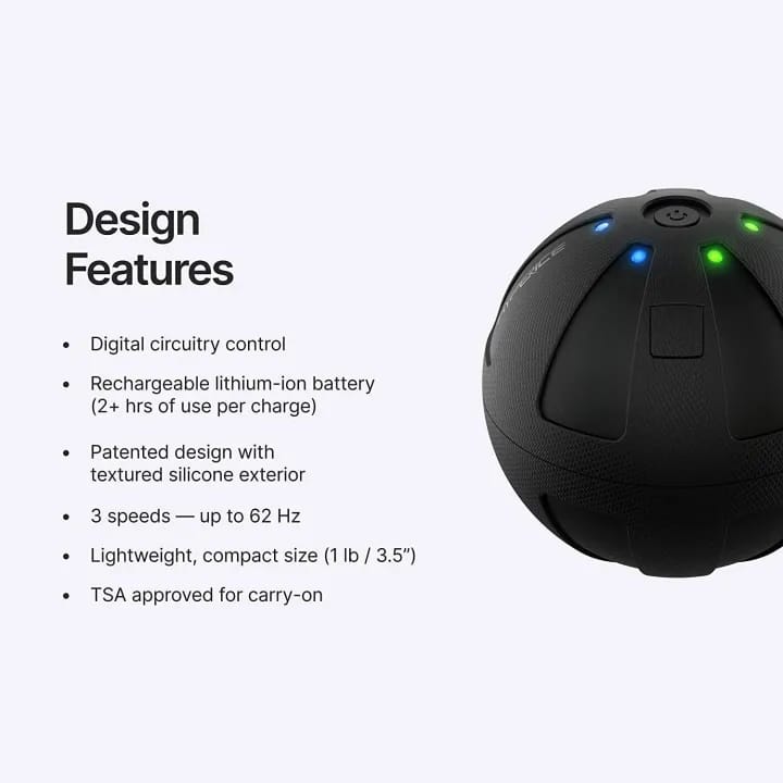 Hypérice Hypersphere Mini - Vibratįng Massage Ball for Muścle Recovery, Myòfascial Release and Soreness Relief - Portable Fitness Massager, Perfect for use at The Gym, or at Home