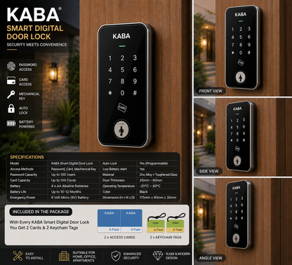 KABA Digital Rim Lock EF180 – Smart Keyless Door Lock with Touch Keypad