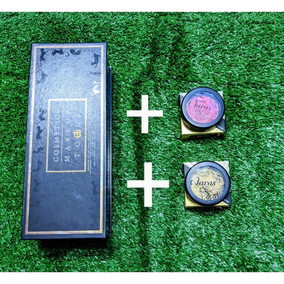 Kikocat Cosmetics makeup tool box 4-Piece Beauty Blender Set with 2 Eyeshadows (Pink & Gold)