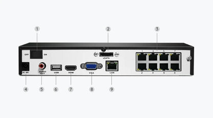 REOLINK NVS8 NVR 12MP 4K ULTRA HD 8-CH BUILT IN POE + 6 BULLET AND 2 DOME CAMS