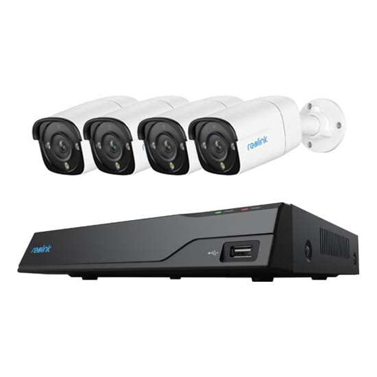 NVR & Camera Kit 2TB Installed Drive, 12TB 3.5" SATA Supported Supports 8 Cameras @ 4K Resolution, 4 Outdoor 10MP Bullet Cameras Included 91° Field of View 18 IR LEDs, Night Vision Range up to 100 Feet