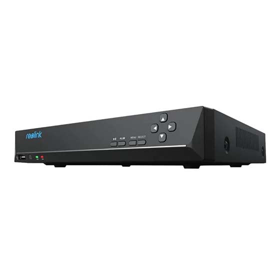 NVR & Camera Kit 2TB Installed Drive, 12TB 3.5" SATA Supported Supports 8 Cameras @ 4K Resolution, 4 Outdoor 10MP Bullet Cameras Included 91° Field of View 18 IR LEDs, Night Vision Range up to 100 Feet