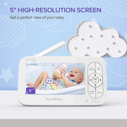 Baby Monitor with 1 Camera and Audio - 5¡± Display Video Baby Monitor Remote Pan & Tilt, 2X Zoom ( No Memory Card Support )