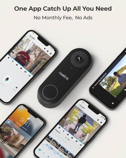 REOLINK Video Doorbell WiFi Camera -5mp  Outdoor, 2.4G WiFi, 4:3 Wide View Angle, Smart Detection, Local Storage, No Subscription Front Door Home Security, Customized Chime V2 (Without box scratches on body)