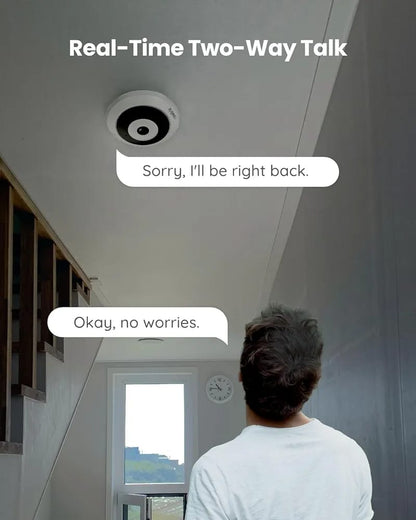 REOLINK WiFi Security Fisheye Camera, 2K+ 6MP 360° Panorama, 2.4/5GHz WiFi Indoor Wireless Security Camera, Person Motion Detection, Ceiling/Wall/Desk Mount, Supports up to 512GB microSD, FE-W (White) (Without box)