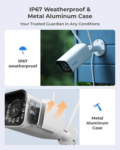 RLC-811WA BY Reolink 4K Security Camera Outdoor Wi-Fi 6, 5X Optical Zoom, 8MP Color Night Vision, Human/Vehicle/Animal Detection, 2.4/5 GHz WiFi, 2-Way Audio, IP67 Waterproof, Remote Viewing H.265,  (Without box)