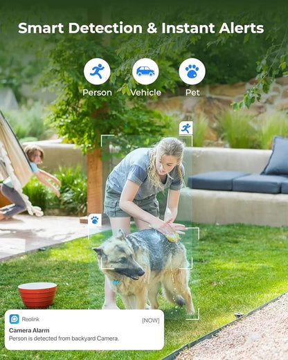 RLC-811WA BY Reolink 4K Security Camera Outdoor Wi-Fi 6, 5X Optical Zoom, 8MP Color Night Vision, Human/Vehicle/Animal Detection, 2.4/5 GHz WiFi, 2-Way Audio, IP67 Waterproof, Remote Viewing H.265,  (Without box)