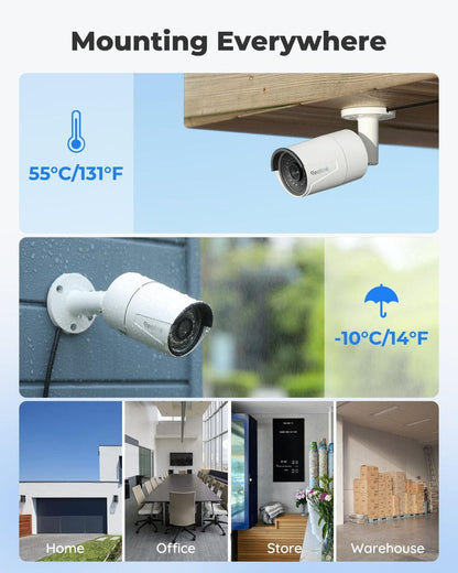 Reolink 2.8k Nvr cameras set 1 Nvr Nvs8 8ch 12mp upto 16mp support brand new built in poe 6cams 2.8k reolink b500 voice recording  IR night vision