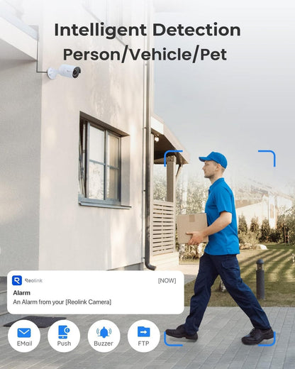 Reolink 2.8k Nvr cameras set 1 Nvr Nvs8 8ch 12mp upto 16mp support brand new built in poe 6cams 2.8k reolink b500 voice recording  IR night vision