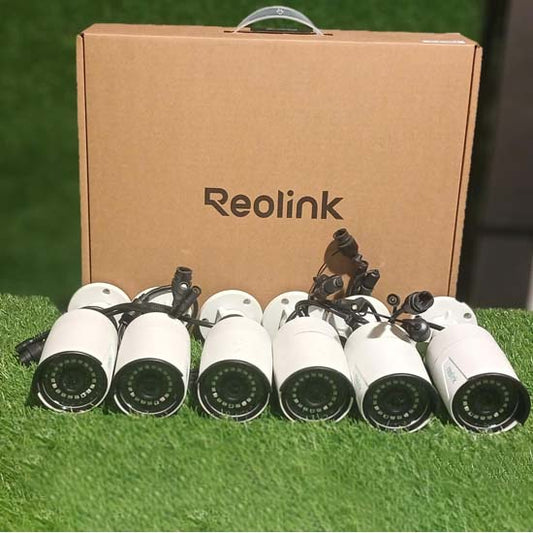 Reolink 2k NVR cameras set 1Nvr Nvs8 8ch 12mp upto 16mp support brand new built in poe 6cams 2k b400 voice recording iR night vision (used)