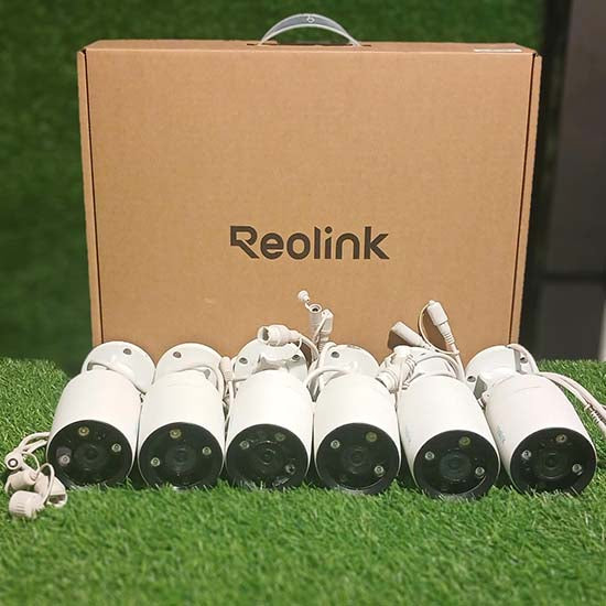 Reolink 6k Nvr cameras set 1 Nvr Nvs8 8ch 12mp up to 16mp support brand new built in POE 6cams 6k b1200 2way audio color night vision scratch on glass waterproof (Used)
