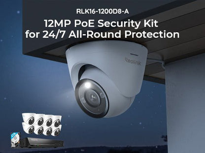 Reolink D1200 is a 12-megapixel, 4K UHD network surveillance camera work with only reolink nvr with a 1/2.49" CMOS sensor and a 4.0mm f/1.6 lens, providing 30 meters of night vision and color night vision (Without box)