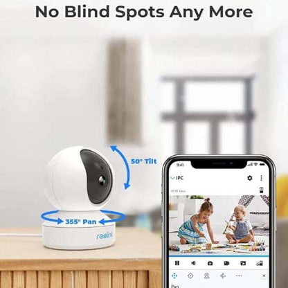 Reolink E1 v3 pack of 5 version with continuous recording 3mp 2way audio 360° moving ir night vision indoor camera with local stand and local adapter without box