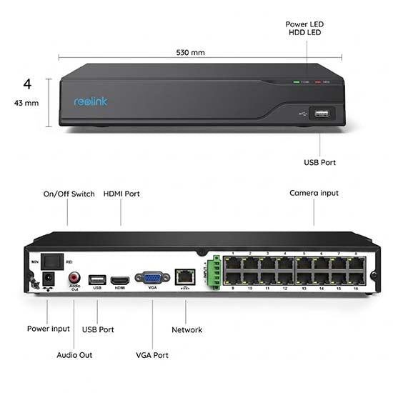 Reolink Nvs 16. 16ch NVR built in POE 12mp support UpTo 16mp brand new sealed pack without HDD