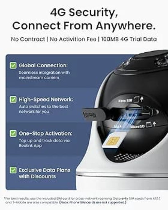 Reolink argus go pt plus 4g security camera 5mp 2 way audio with solar panel 360° rotatable (100% used condition) (NON PTA)