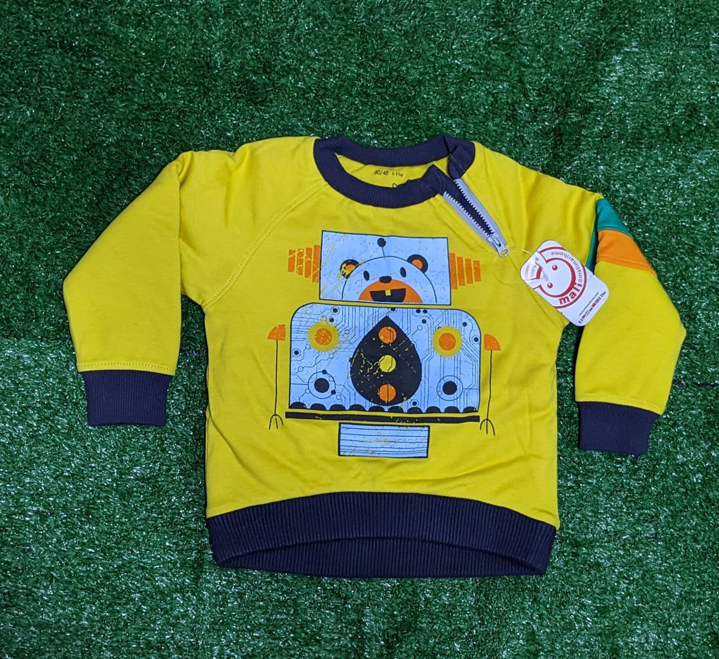 DOUBLE COTTON WITH POLYESTER FILLING BABY FULL SLEEVES SHIRT YELLOW CM0176