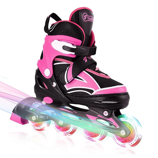 Adjustable Inline Skates for Kids with Full Light Up Wheels, Outdoor Roller Blades for Girls and Boys, Youth, Junior, Teens