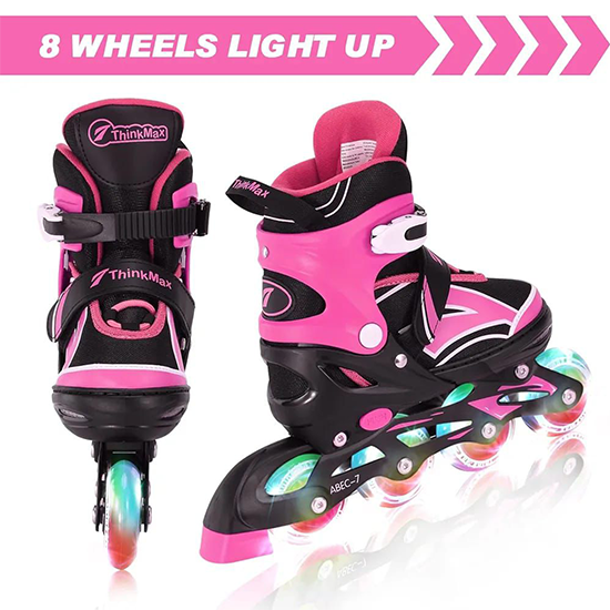 Adjustable Inline Skates for Kids with Full Light Up Wheels, Outdoor Roller Blades for Girls and Boys, Youth, Junior, Teens