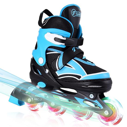 Adjustable Inline Skates for Kids with Full Light Up Wheels, Outdoor Roller Blades for Girls and Boys, Youth, Junior, Teens