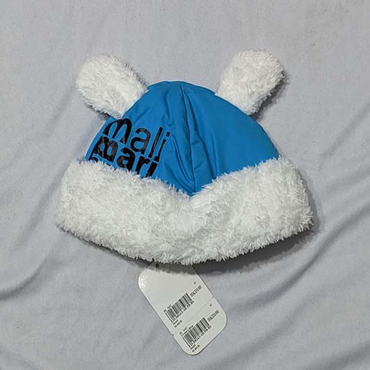 DOUBLE COTTON PARACHUTE/FUR BABY CAP RABBIT STYLE BLUE CM0146