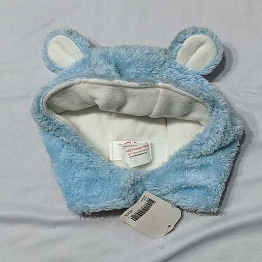DOUBLE COTTON FULL EAR COVER BABY CAP RABBIT STYLE BLUE OUTTER FURR CM0145