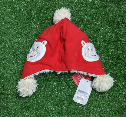 RED FULL EAR BABY CAP INNER FUR CM0144