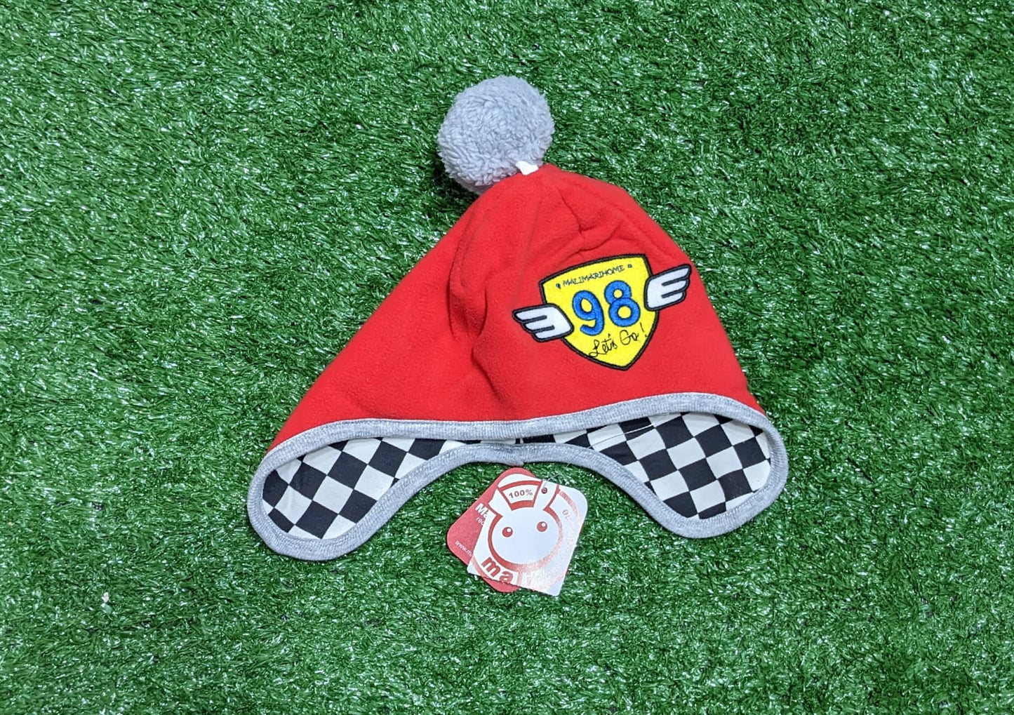 RED COLOR EAR COVER BABY CAP CM0135