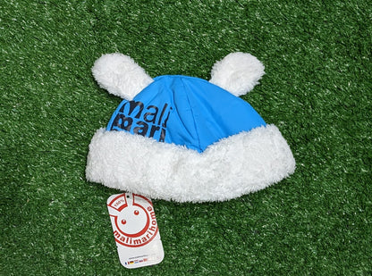 DOUBLE COTTON PARACHUTE/FUR BABY CAP RABBIT STYLE BLUE CM0146