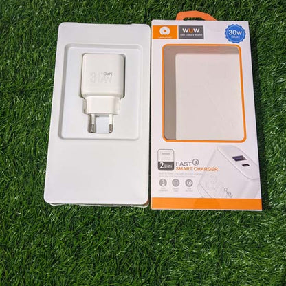 WUW c164 30w 2 output ports USB+type-c fast smart charger 30w type c 18w USB output