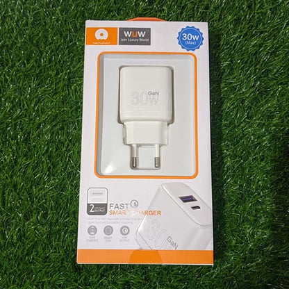 WUW c164 30w 2 output ports USB+type-c fast smart charger 30w type c 18w USB output