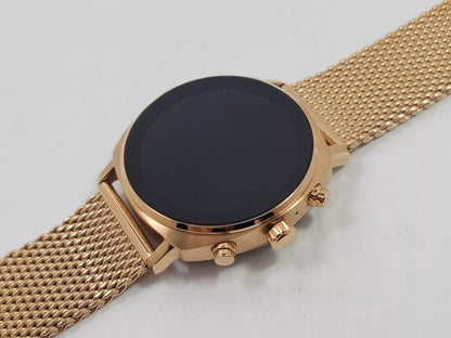 Fossil Q venture HR Dail colour golden Strap colour golden Strap material metal (Local strap)