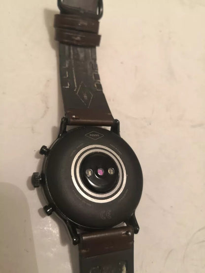 Fossil Carlyle HR 1089 Dail colour black  Strap material leather  Strap colour brown