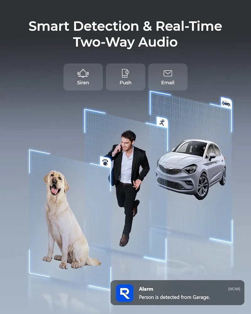 RLC-840A BY REOLINK is a 4K, 8MP PoE camera with a 105° wide-angle lens, offering both infrared and color night vision. 2 way audio motion detection  Without box