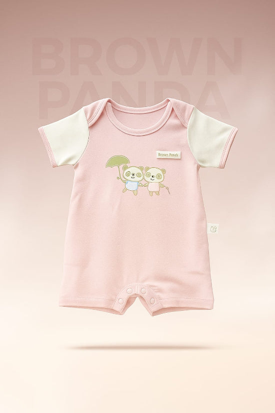 Pink Baby Romper – Half Sleeves | Organic Cotton Art number CM0014