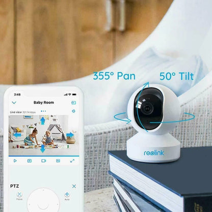 E1 PRO BY REOLINK AUTO TRACK 360 MOVEABLE  MOTION DETECTION Indoor Security Camera, 4MP Plug-in Pet Camera WITHOUT BOX