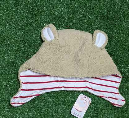 FULL HEAD RABBIT STYLE BABY CAP DOUBLE COTTON OUTTER FURR CM0151