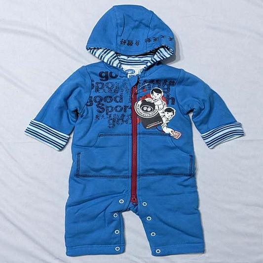DOUBLE COTTON FULL SLEEVES ROMPER WITH HOODIE CM0122