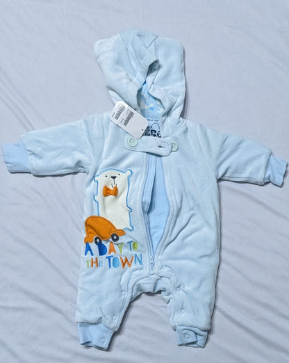 FULL SLEEVES DOUBLE COTTON WITH POLYESTER FILLING FULL BODY ROMPER WITH HOODIE CM120