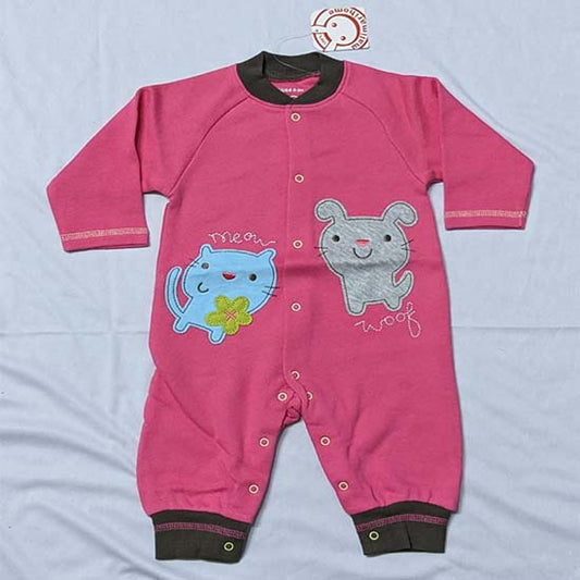 FULL SLEEVES FULL BODY ROMPER PINK COLOR CM0128