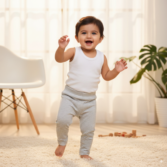 Skin Brown Striped Baby Trousers – Organic Cotton Art number CM0006
