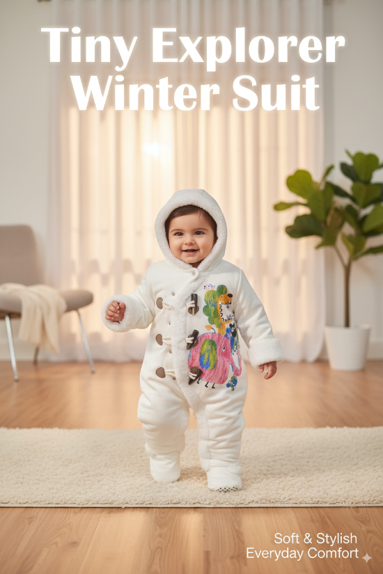 Double cotton with polyester filling Full body romper/romper Cute animals painted on front CM0084