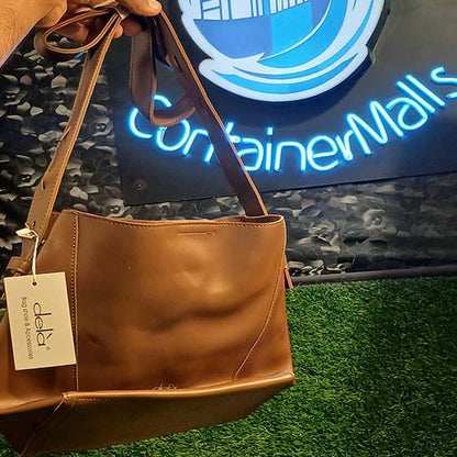 Dela lady's handbag brown color