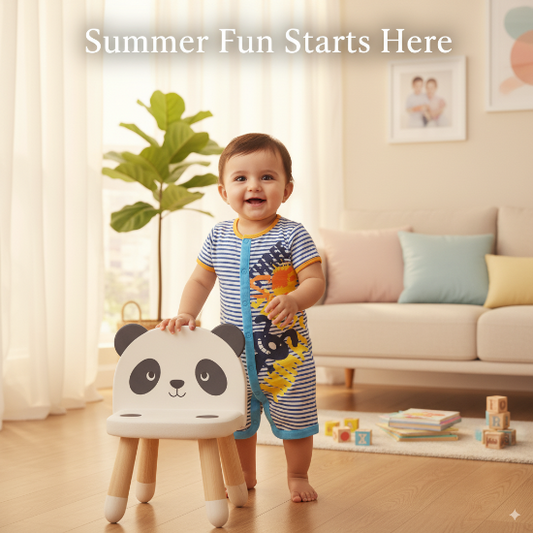 Blue Striped Baby Romper – Half Sleeves Organic Cotton Art Number CM0037