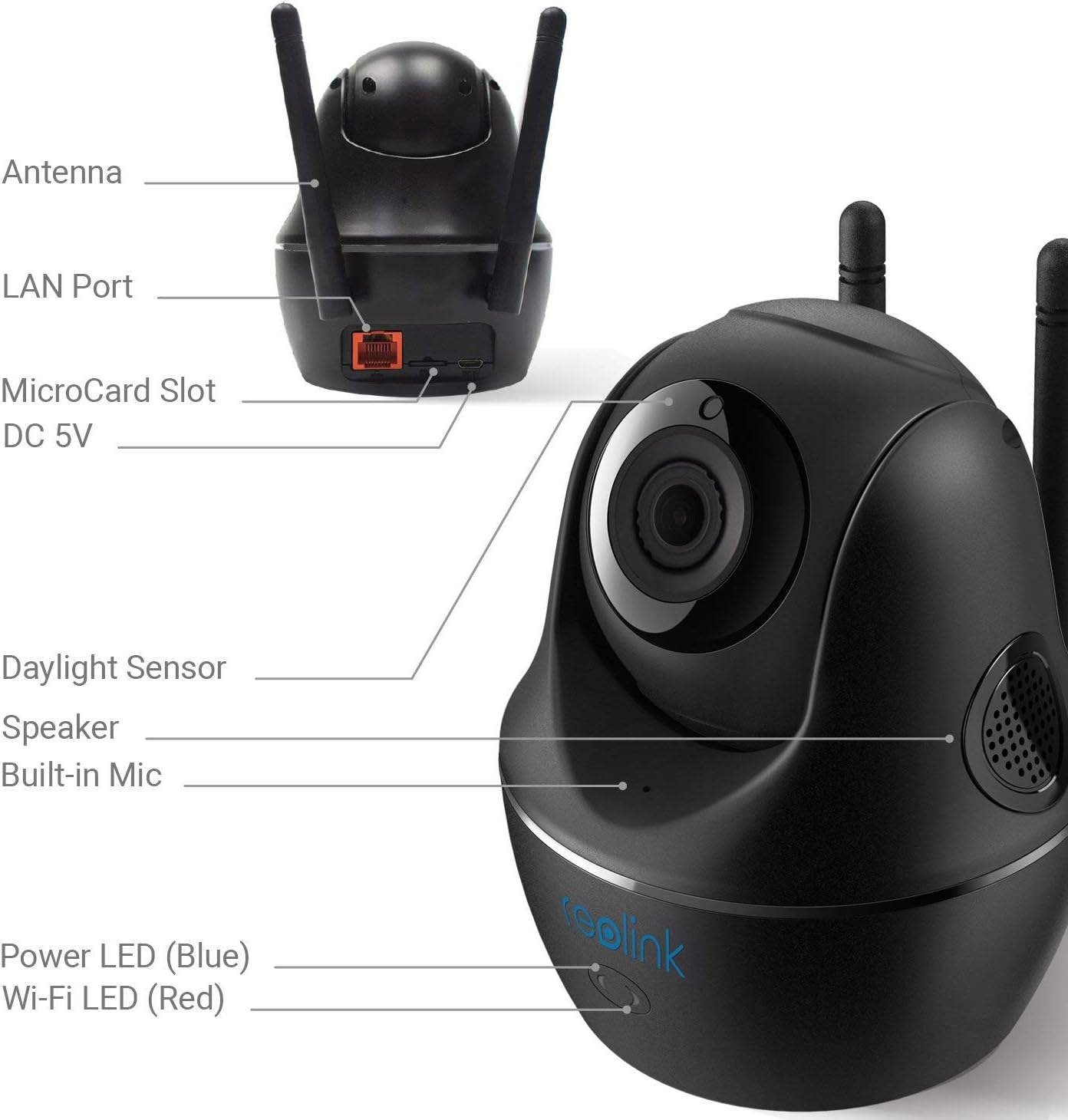 Reolink c1 pro 4mp dual band 2.4g and 5g 2 way audio ir night vision motion detection 355°vertical and 105°
 horizontal pantilt 
With box complete accessories
