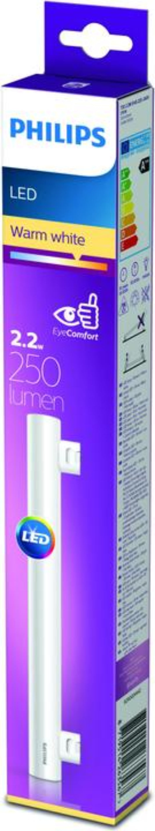 Philips LED 3 2.2w S14D Cap Architectural Tubular Light Bulb 300mm 250lumen 2700k warm white
